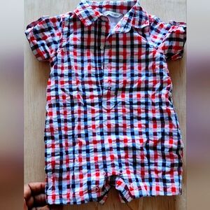 The Gingham Seersucker Baby Romper